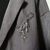 Chrome Cross Brooch