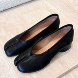 Leather Split Toe Pumps