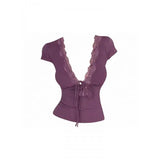 Short Sleeve Lace Crop Top