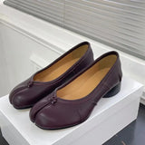 Leather Split Toe Pumps