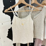 Little Duck Flower Embroidery Tank Top