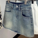 Asymmetrical Denim Skirt