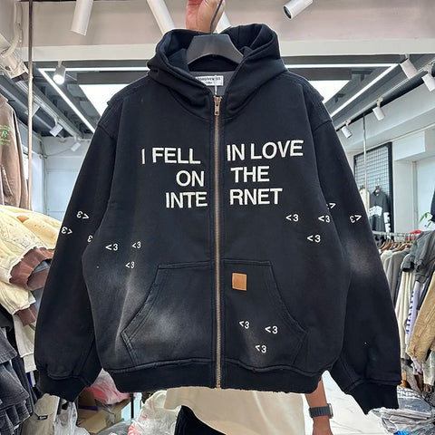 I Fell In Love On The Internet Zip Up Hoodie
