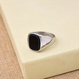 Stainless Steel Stone Signet Ring