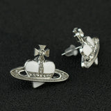 Saturn Heart Diamond Earrings