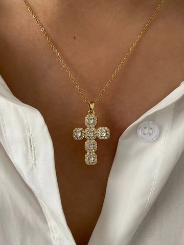 CZ Diamond Cross Chain