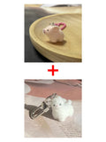 Fluffy Pig Keychain
