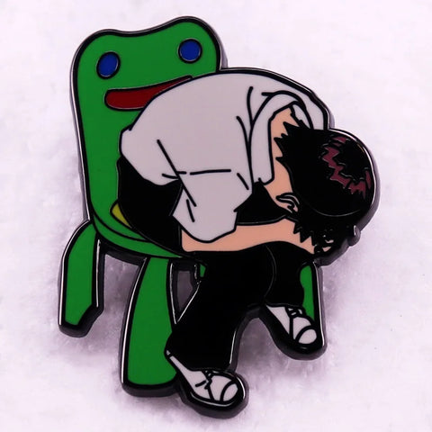Crying Shiinji Ikari Froggy Chair Pin