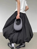 Elastic Waist Puffy Long Skirt
