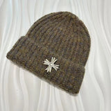 Metal cross Knitted Hat