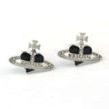 Saturn Heart Diamond Earrings