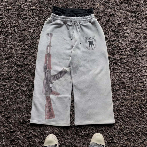 Faux Double Layered High-Waisted AK Sweatpants