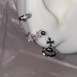 Cross Saturn Earrings