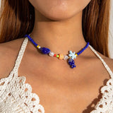 Ceramic Fish Starfish Shell Combo Necklace