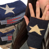 Star Knitted Half Finger Glove