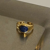 Gilded Blue Lapis Ring