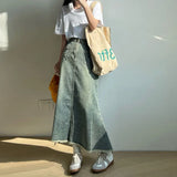 High Waist Maxi Denim Skirt