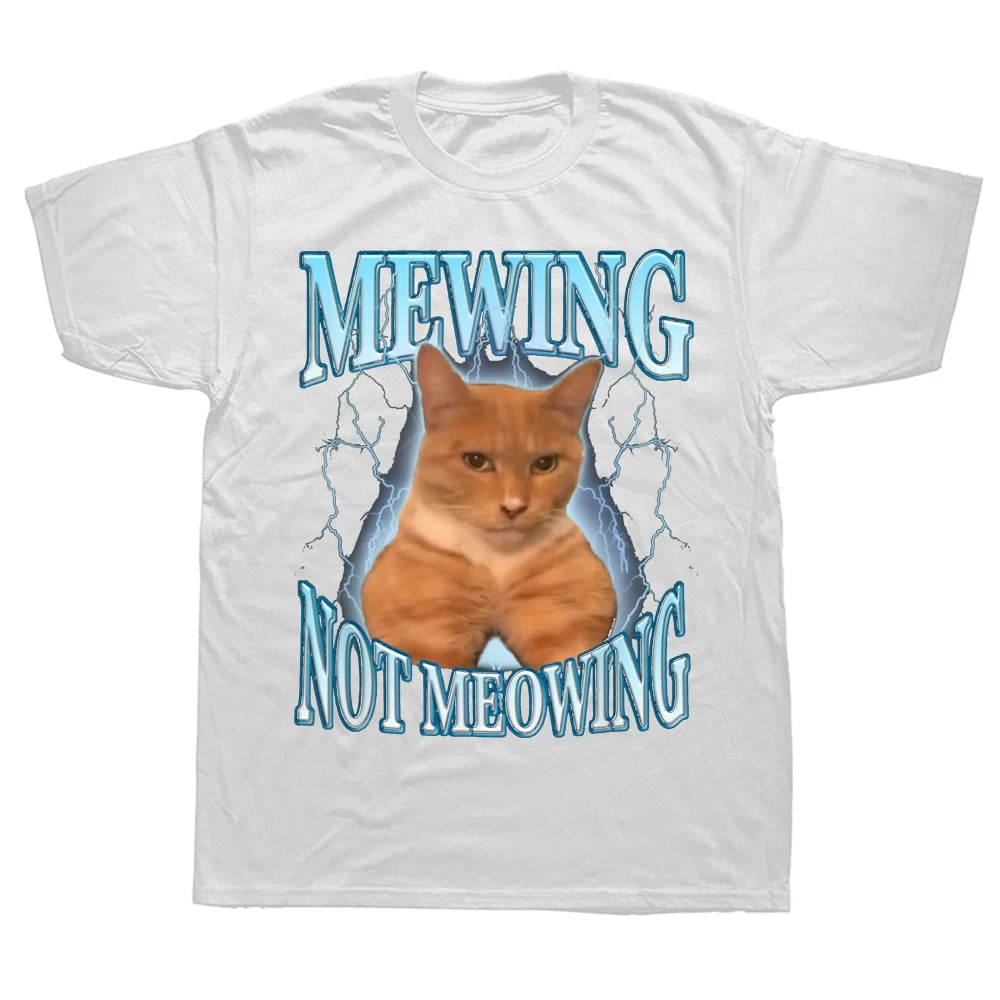 Mewing Not Meowing Tee – White Market