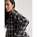 Baggy Plaid Womens Blouse