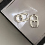 Stainless Steel Hollow Heart Hoop Earrings