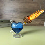 Glass Heart Bottle Cig Holder