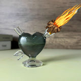 Glass Heart Bottle Cig Holder