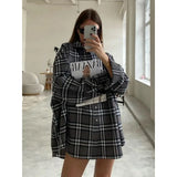 Baggy Plaid Womens Blouse