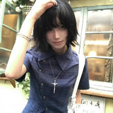 Vintage Plaid Asymmetrical Shirt