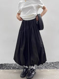 Elastic Waist Puffy Long Skirt