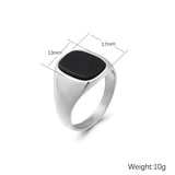 Stainless Steel Stone Signet Ring