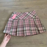 Plaid Pleated Mini Skirt