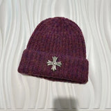 Metal cross Knitted Hat