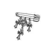 Chrome Cross Brooch