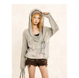 Hooded Irregular Swing Collar Pullover