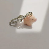 Fluffy Pig Keychain