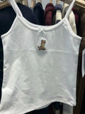 Little Duck Flower Embroidery Tank Top