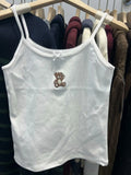 Little Duck Flower Embroidery Tank Top