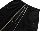 Multi-pocket Drawstring Black Cargo Shorts