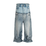 Double-layer Patchwork Baggy Jeans