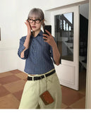 Cropped Women Korean Plaid Shirt