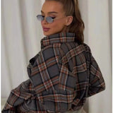 Baggy Plaid Womens Blouse