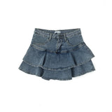 Double Layered Denim Skirt