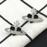 Saturn Heart Diamond Earrings