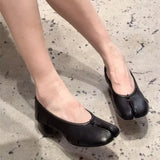 Leather Split Toe Pumps