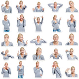 10/30/50pcs Blond Hair Lady Stickers