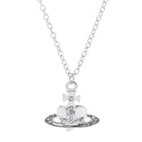 Saturn Heart Diamond Earrings