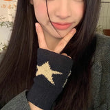 Star Knitted Half Finger Glove