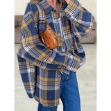 Baggy Plaid Womens Blouse