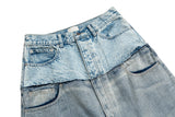 Double-layer Patchwork Baggy Jeans