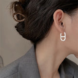Stainless Steel Hollow Heart Hoop Earrings